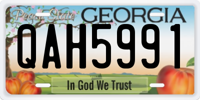 GA license plate QAH5991