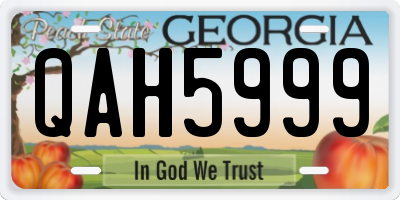GA license plate QAH5999