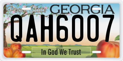 GA license plate QAH6007