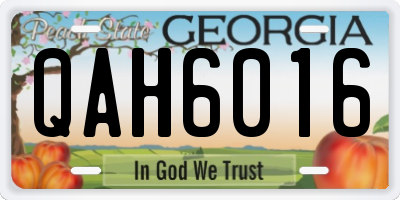 GA license plate QAH6016