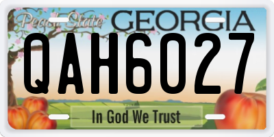 GA license plate QAH6027