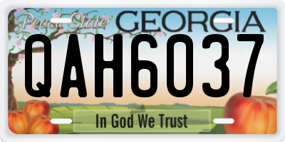 GA license plate QAH6037
