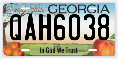 GA license plate QAH6038