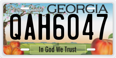 GA license plate QAH6047