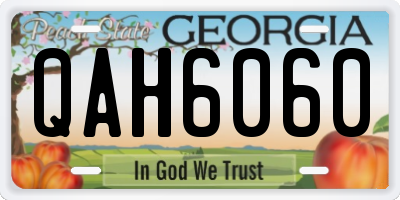 GA license plate QAH6060