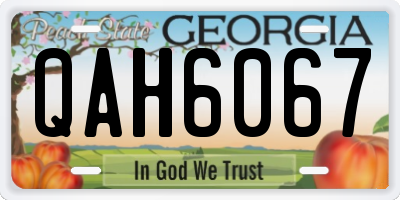 GA license plate QAH6067