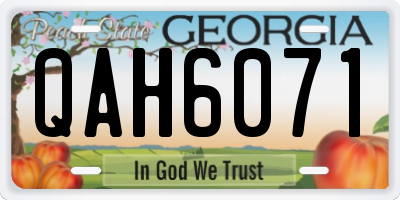 GA license plate QAH6071