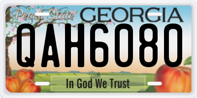 GA license plate QAH6080