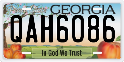 GA license plate QAH6086