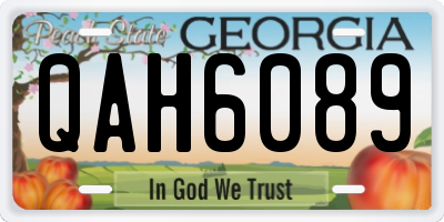 GA license plate QAH6089
