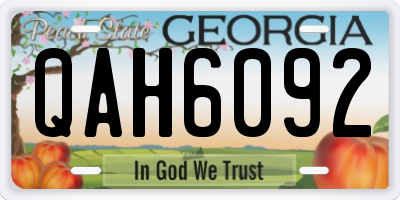 GA license plate QAH6092