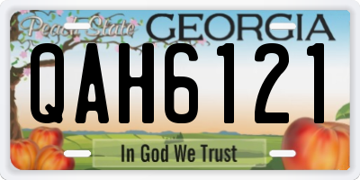 GA license plate QAH6121