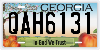 GA license plate QAH6131