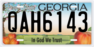 GA license plate QAH6143
