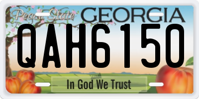GA license plate QAH6150