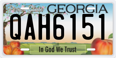 GA license plate QAH6151