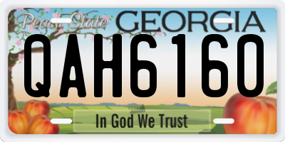 GA license plate QAH6160