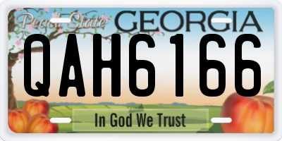 GA license plate QAH6166