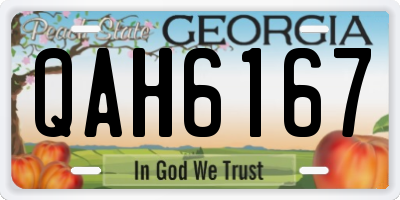 GA license plate QAH6167