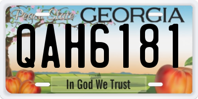 GA license plate QAH6181
