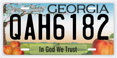 GA license plate QAH6182