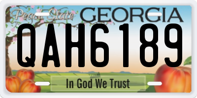 GA license plate QAH6189