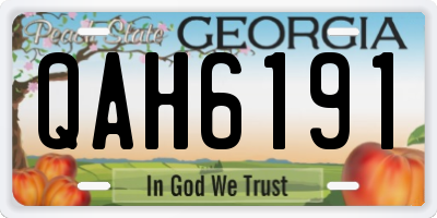 GA license plate QAH6191