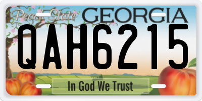 GA license plate QAH6215