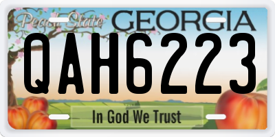 GA license plate QAH6223