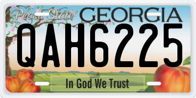 GA license plate QAH6225