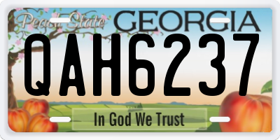 GA license plate QAH6237