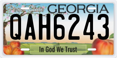 GA license plate QAH6243