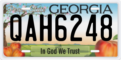 GA license plate QAH6248