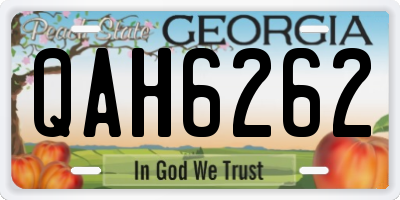 GA license plate QAH6262