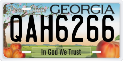 GA license plate QAH6266