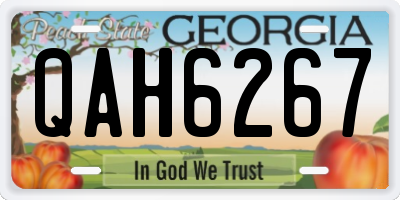 GA license plate QAH6267