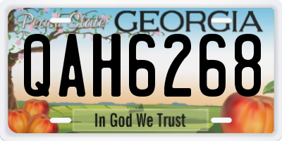 GA license plate QAH6268