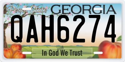 GA license plate QAH6274