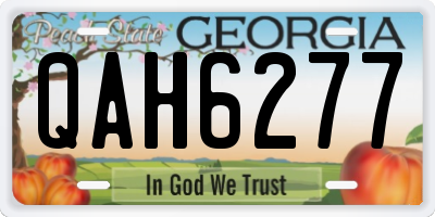 GA license plate QAH6277