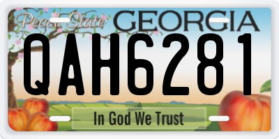 GA license plate QAH6281