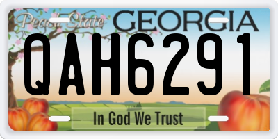 GA license plate QAH6291