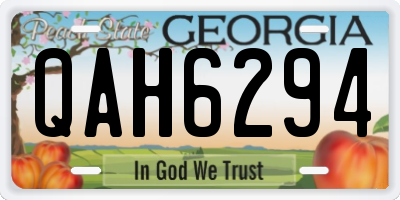 GA license plate QAH6294