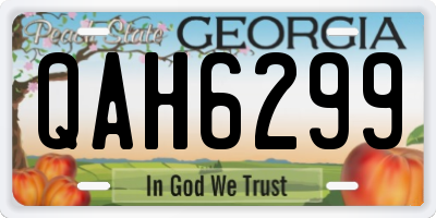 GA license plate QAH6299