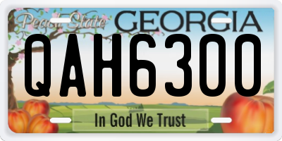 GA license plate QAH6300