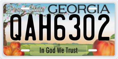 GA license plate QAH6302