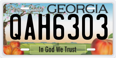 GA license plate QAH6303