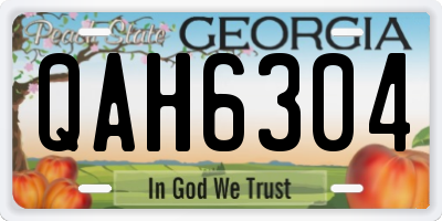 GA license plate QAH6304
