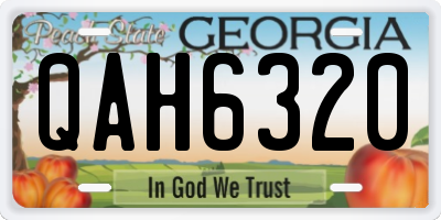 GA license plate QAH6320