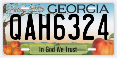 GA license plate QAH6324