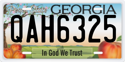 GA license plate QAH6325